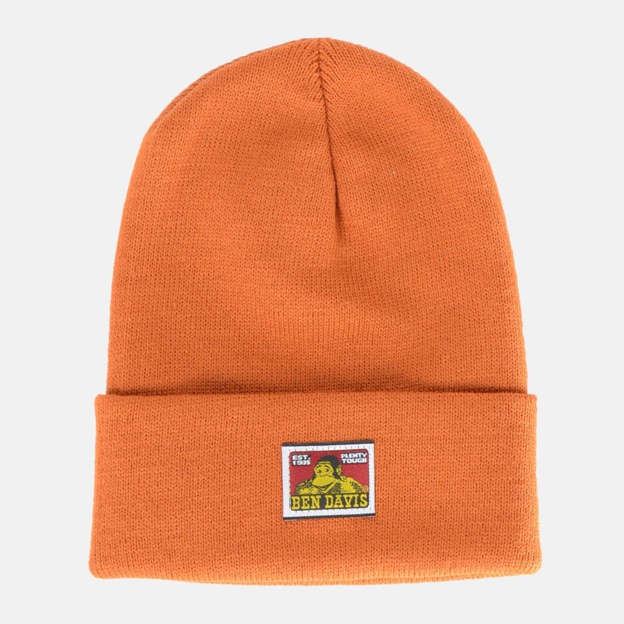 Accessories Ben Davis Co | Cuffed Knit Beanie - Rust