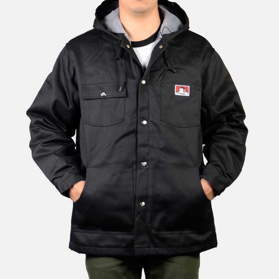 Outerwear Ben Davis Co | Hooded Jacket W/ Snaps - Black