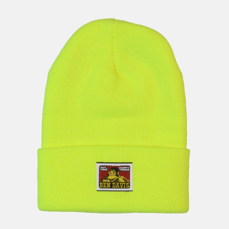 Accessories Ben Davis Co | Cuffed Knit Beanie - Safety Yellow