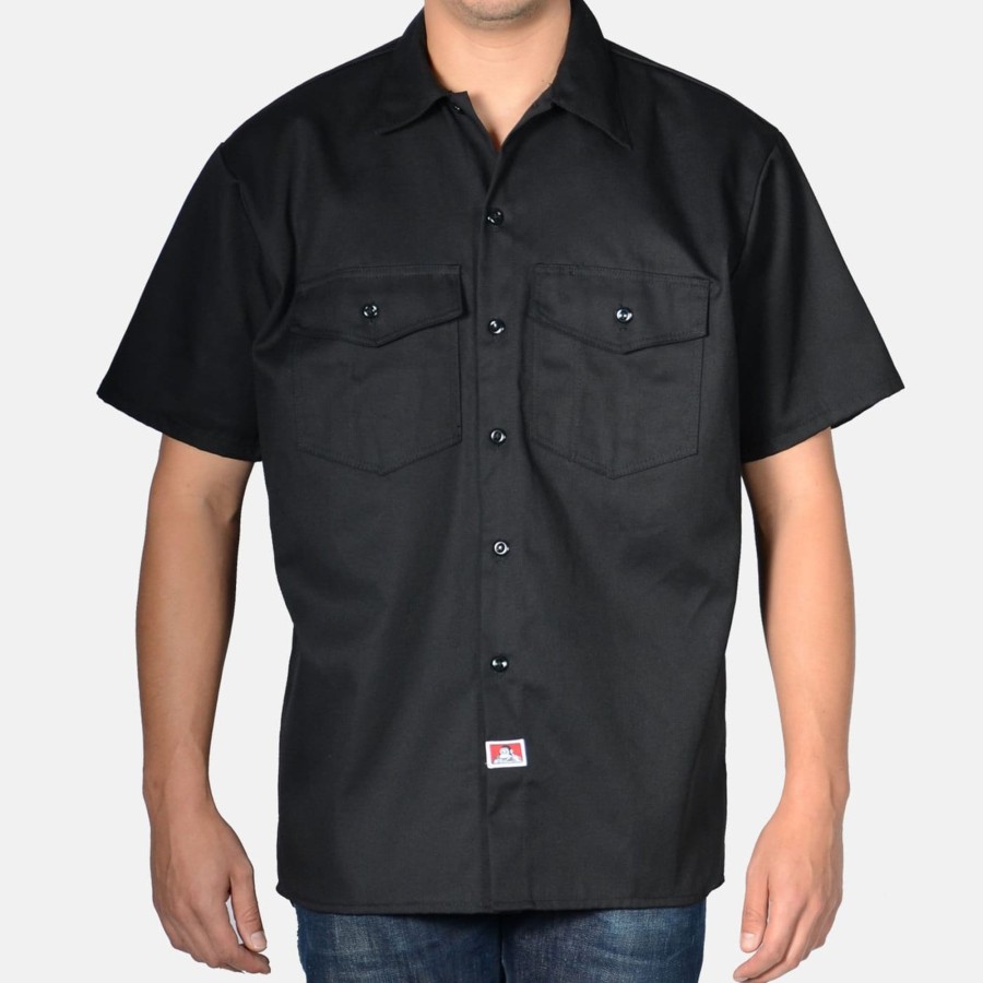 Shirts Ben Davis Co | Short Sleeve Button-Up Shirt - Black