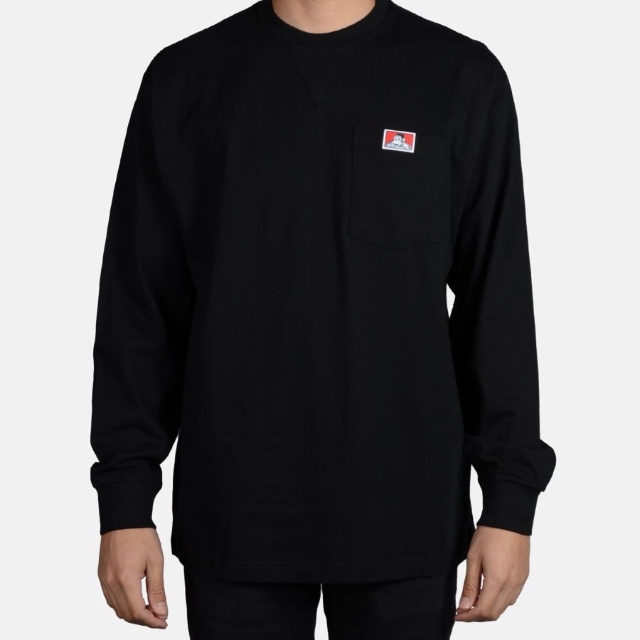 Shirts Ben Davis Co | Heavy Duty Long Sleeve Pocket T-Shirt - Black