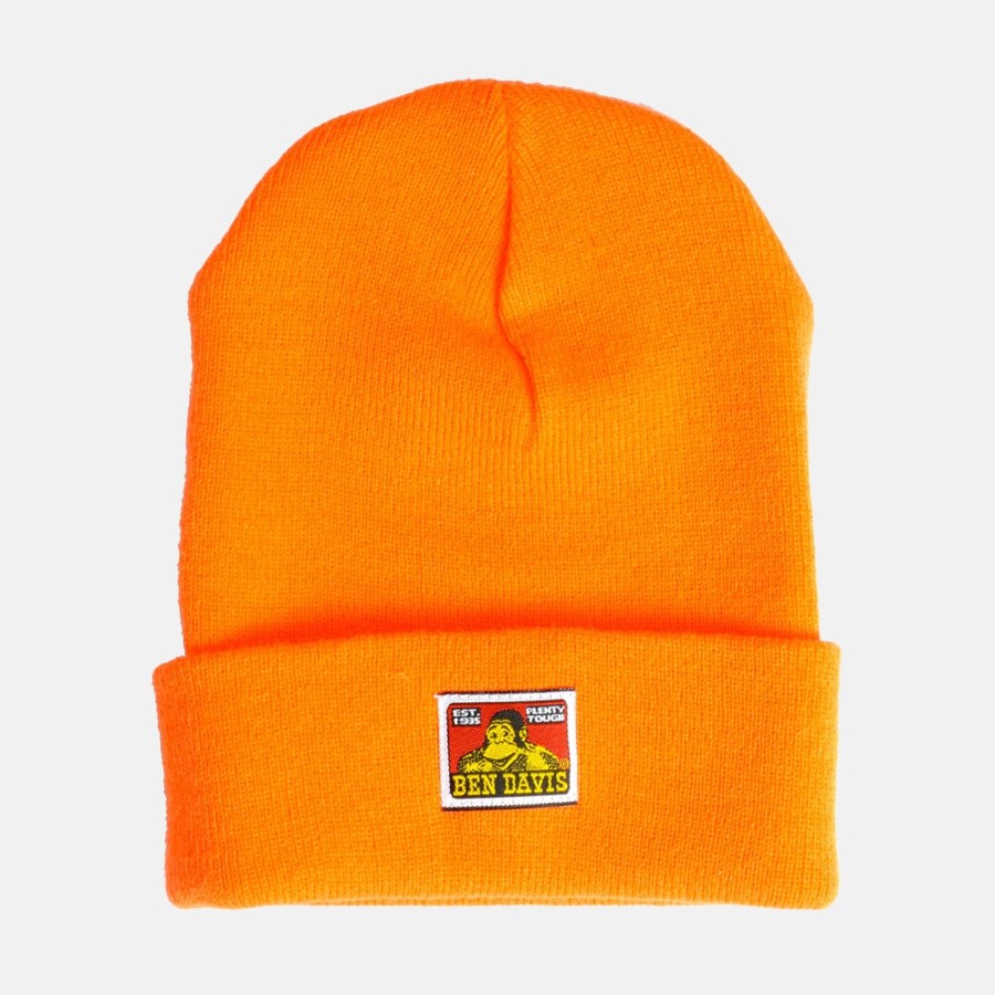 Accessories Ben Davis Co | Cuffed Knit Beanie - Orange